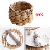 Maxbell 5Pcs Napkin Holder Braided Napkin Buckle for Restaurant Parties Decorations