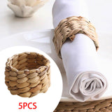 Maxbell 5Pcs Napkin Holder Braided Napkin Buckle for Restaurant Parties Decorations