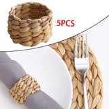 Maxbell 5Pcs Napkin Holder Braided Napkin Buckle for Restaurant Parties Decorations