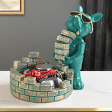 Maxbell Statue Storage Tray Home Decor Sculpture Ornaments for Table Jewelry Office Green