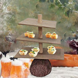 Maxbell Broom Shaped Snack Holder Stand Display Tower Halloween Ornament for Home Use