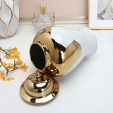 Maxbell Porcelain Flower Vase Storage Temple Jar Home with Lid Ceramic Ginger Jar