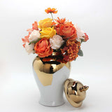 Maxbell Porcelain Flower Vase Storage Temple Jar Home with Lid Ceramic Ginger Jar