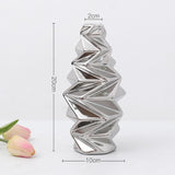 Maxbell Ceramic Vase Decorative Vases Dried Flower Container for Dining Room Decor S Silver