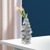 Maxbell Ceramic Vase Decorative Vases Dried Flower Container for Dining Room Decor S Silver
