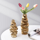 Maxbell Ceramic Vase Decorative Vases Dried Flower Container for Dining Room Decor L Golden