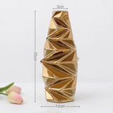 Maxbell Ceramic Vase Decorative Vases Dried Flower Container for Dining Room Decor L Golden