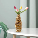 Maxbell Ceramic Vase Decorative Vases Dried Flower Container for Dining Room Decor L Golden