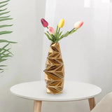 Maxbell Ceramic Vase Decorative Vases Dried Flower Container for Dining Room Decor L Golden