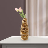 Maxbell Ceramic Vase Decorative Vases Dried Flower Container for Dining Room Decor L Golden