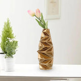 Maxbell Ceramic Vase Decorative Vases Dried Flower Container for Dining Room Decor L Golden