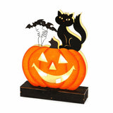 Maxbell Wooden Halloween Pumpkin Decor Ornaments for Halloween Indoor Backyard