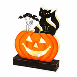 Maxbell Wooden Halloween Pumpkin Decor Ornaments for Halloween Indoor Backyard
