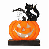 Maxbell Wooden Halloween Pumpkin Decor Ornaments for Halloween Indoor Backyard