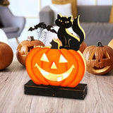 Maxbell Wooden Halloween Pumpkin Decor Ornaments for Halloween Indoor Backyard