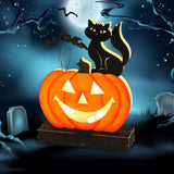 Maxbell Wooden Halloween Pumpkin Decor Ornaments for Halloween Indoor Backyard