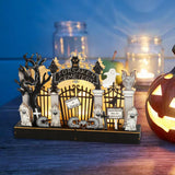 Maxbell Wooden Halloween Ornaments for Backyard Outdoor Photo Props Halloween Decor