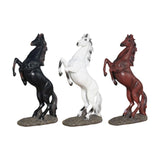 Maxbell Standing Horse Resin Statue Rearing Horse Art Figurine Sculpture Black