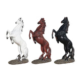 Maxbell Standing Horse Resin Statue Rearing Horse Art Figurine Sculpture Black