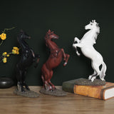 Maxbell Standing Horse Resin Statue Rearing Horse Art Figurine Sculpture Black