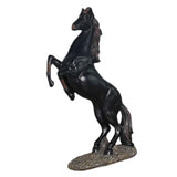 Maxbell Standing Horse Resin Statue Rearing Horse Art Figurine Sculpture Black