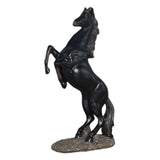 Maxbell Standing Horse Resin Statue Rearing Horse Art Figurine Sculpture Black