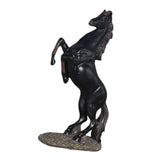 Maxbell Standing Horse Resin Statue Rearing Horse Art Figurine Sculpture Black