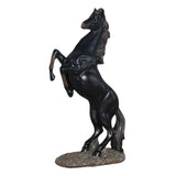 Maxbell Standing Horse Resin Statue Rearing Horse Art Figurine Sculpture Black