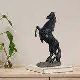 Maxbell Standing Horse Resin Statue Rearing Horse Art Figurine Sculpture Black