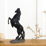 Maxbell Standing Horse Resin Statue Rearing Horse Art Figurine Sculpture Black