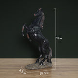 Maxbell Standing Horse Resin Statue Rearing Horse Art Figurine Sculpture Black