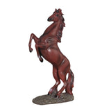 Maxbell Standing Horse Resin Statue Rearing Horse Art Figurine Sculpture Red