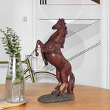 Maxbell Standing Horse Resin Statue Rearing Horse Art Figurine Sculpture Red