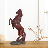 Maxbell Standing Horse Resin Statue Rearing Horse Art Figurine Sculpture Red
