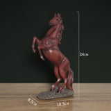 Maxbell Standing Horse Resin Statue Rearing Horse Art Figurine Sculpture Red