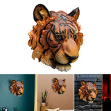 Maxbell Tiger Heads Wall Wall Decor Sculpture Decoration Living Room Resin Statues