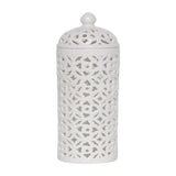 Maxbell Countertop Porcelain Hollow Ginger Jar with Lid Temple Jar, Office Ornaments