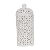 Maxbell Countertop Porcelain Hollow Ginger Jar with Lid Temple Jar, Office Ornaments