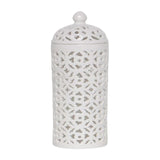 Maxbell Countertop Porcelain Hollow Ginger Jar with Lid Temple Jar, Office Ornaments