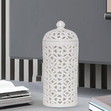 Maxbell Countertop Porcelain Hollow Ginger Jar with Lid Temple Jar, Office Ornaments