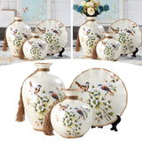 Maxbell 3Pcs Decorative Ceramic Vases Bird Decor Ornaments for Entrance Living Room