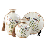 Maxbell 3Pcs Decorative Ceramic Vases Bird Decor Ornaments for Entrance Living Room