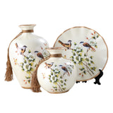 Maxbell 3Pcs Decorative Ceramic Vases Bird Decor Ornaments for Entrance Living Room