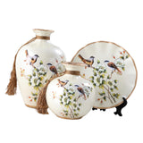 Maxbell 3Pcs Decorative Ceramic Vases Bird Decor Ornaments for Entrance Living Room