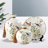 Maxbell 3Pcs Decorative Ceramic Vases Bird Decor Ornaments for Entrance Living Room