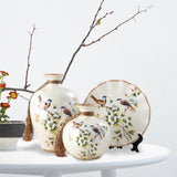 Maxbell 3Pcs Decorative Ceramic Vases Bird Decor Ornaments for Entrance Living Room