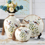 Maxbell 3Pcs Decorative Ceramic Vases Bird Decor Ornaments for Entrance Living Room
