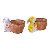 Maxbell Bunny Rabbit Statue Flower Pot Spring Figurine Decor garden White