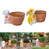 Maxbell Bunny Rabbit Statue Flower Pot Spring Figurine Decor garden White