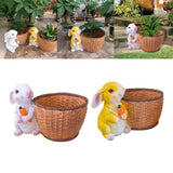 Maxbell Bunny Rabbit Statue Flower Pot Spring Figurine Decor garden White